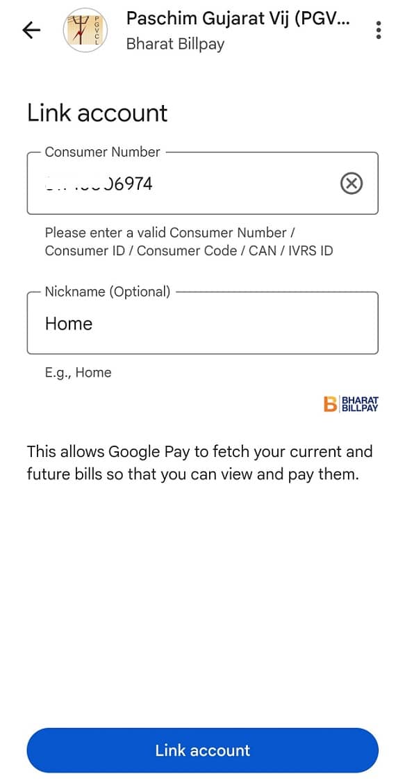 Check and Pay PGVCL Bill using Google Pay