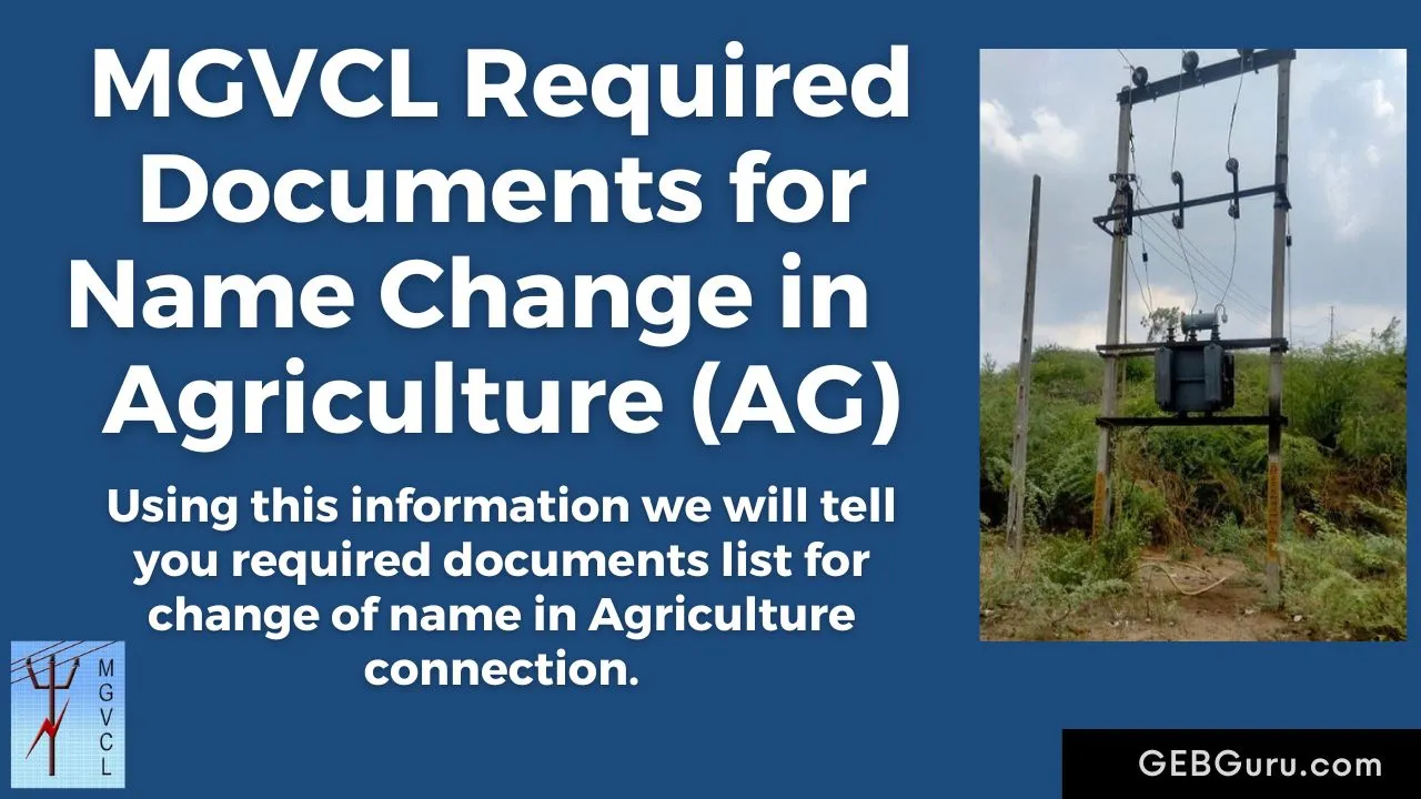 MGVCL Name Change Documents for Agriculture (AG)