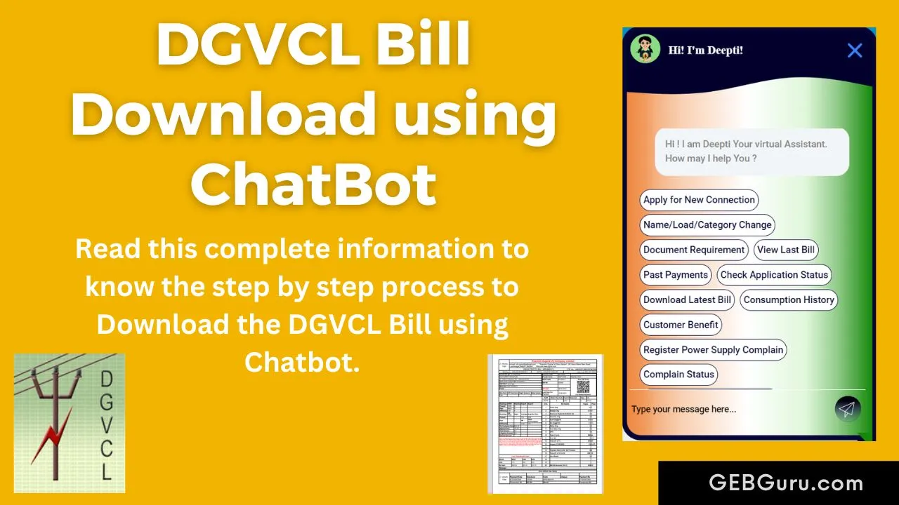 DGVCL Bill Download using ChatBot