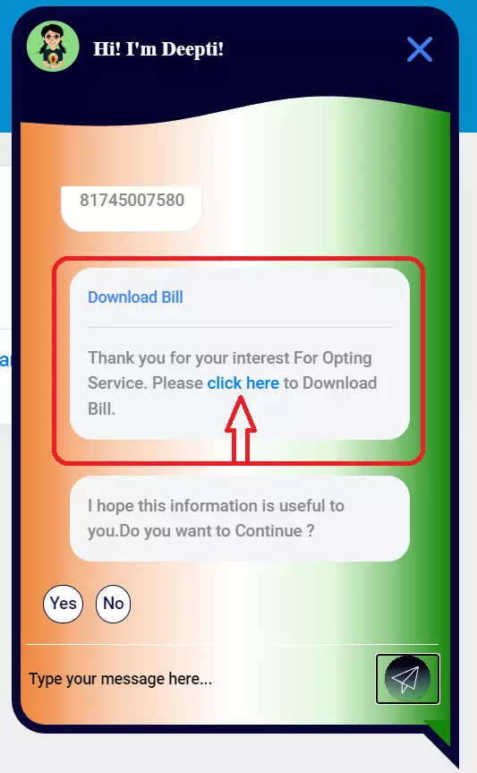 PGVCL Bill Download using ChatBot