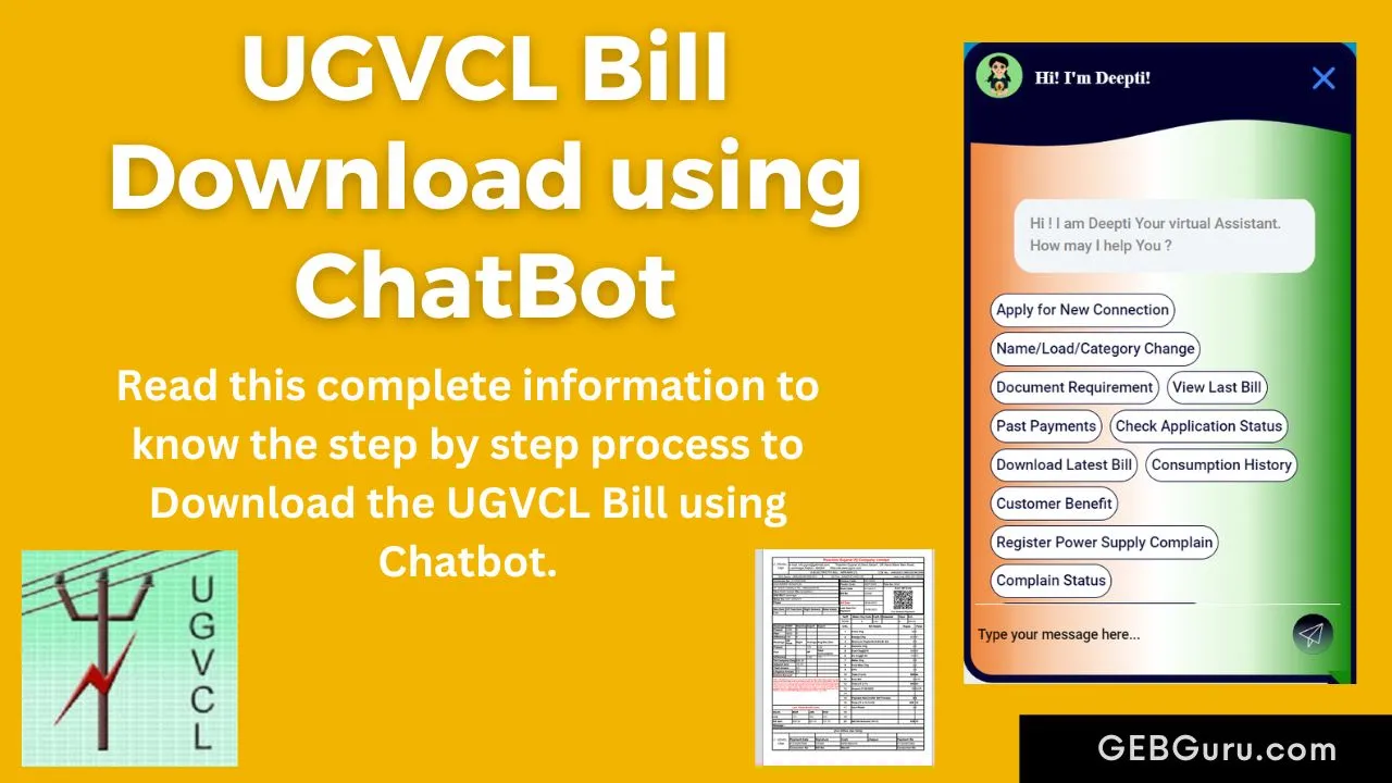 UGVCL Bill Download using ChatBot