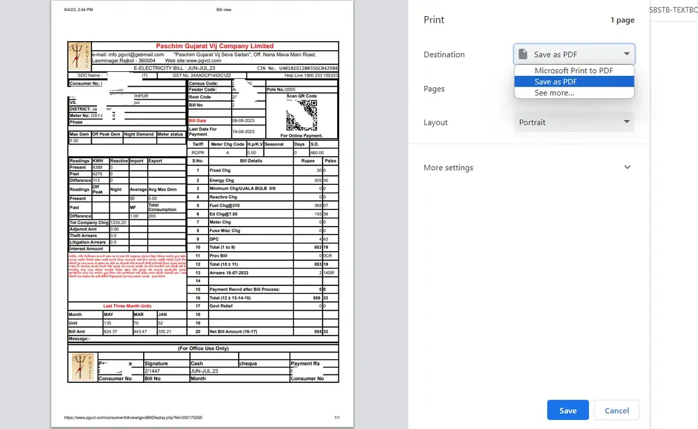 PGVCL Bill Download using ChatBot